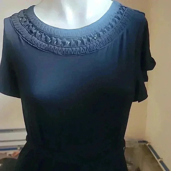 LAUREN RALPH LAUREN BLACK MAXI SHORT SLEEVE DRESS SIZE S - Picture 2 of 5